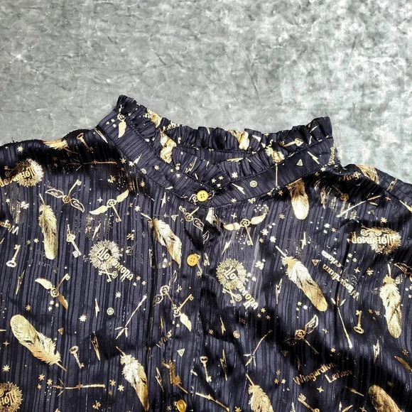 Her Universe Harry Potter Spell Icons Long-Sleeve Woven Button Up Top - Picture 8 of 8
